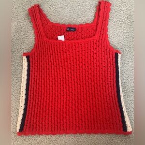 GAP Crochet Tank Top with Striped Sides